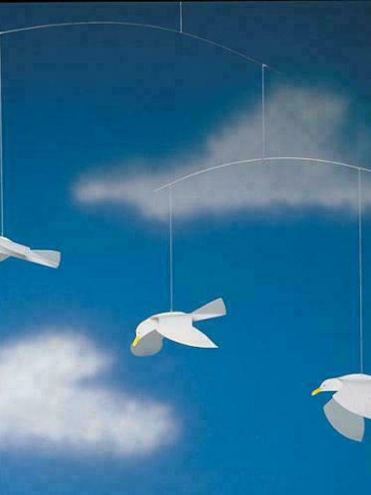 Flensted Mobiles Kinder Dekoratives Zimmermobil Weiß Möwen 50x70cm