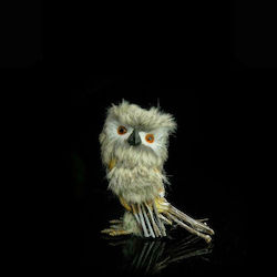 Eurolamp Christmas Owl Figure Brown 15x13x7cm