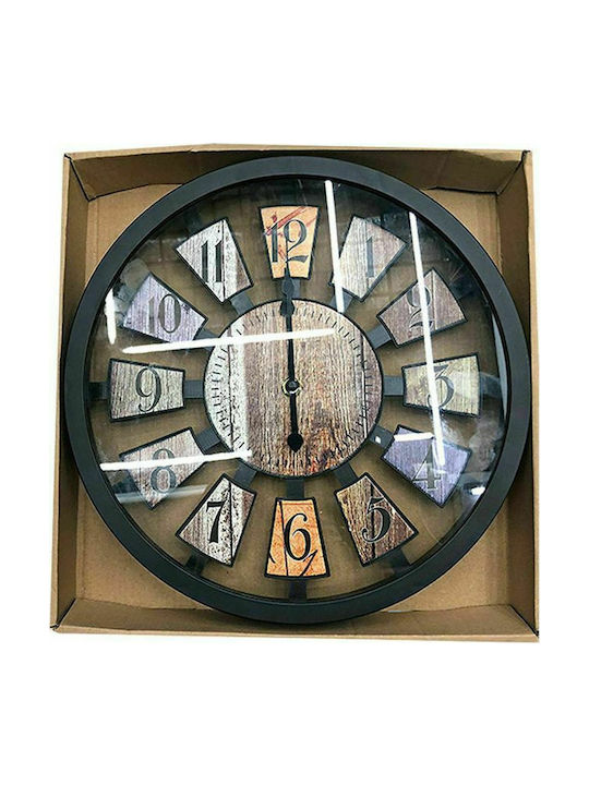 HOMie Ρολόι Τοίχου 321873 Μαύρο Γυάλινο Αντικέ 30cm