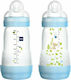 Mam Plastic Baby Bottles Set Easy Start Anti-Colic Combi-Pack Anti-colic with Silicone Teat 260ml for 2+ months 2pcs Σιέλ