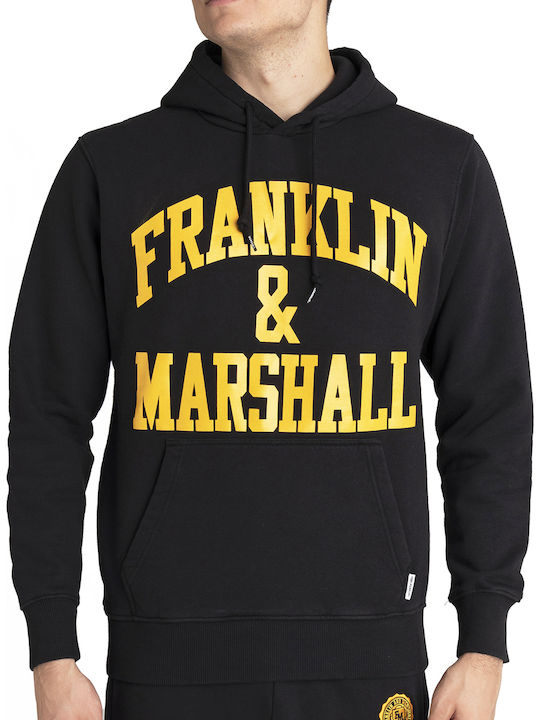 Franklin & Marshall Φούτερ με Κουκούλα Μαύρο