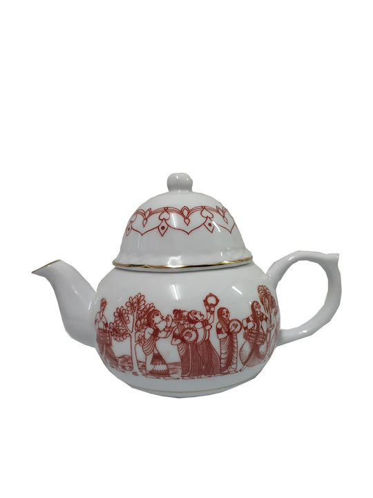 Mlesna Tea Чайник Порцелан Червен