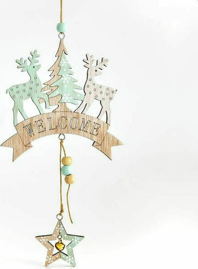Eurolamp Christmas Wooden Figure Reindeer Green 30x30x13.5cm 6pcs