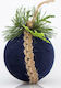 Hängendes Kugel Ornament Ornament Stoff Blau 8cm