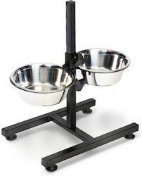 Inkazen Stainless Steel Dog Waterer / Feeder with Stand Silver
