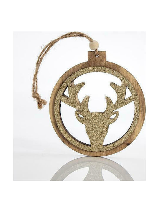 Ornament suspendat Glob Din lemn Maro 10buc