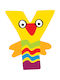 Tatiri Decorative Letter Yellow made of Wood Υ 5x0.5x7εκ.