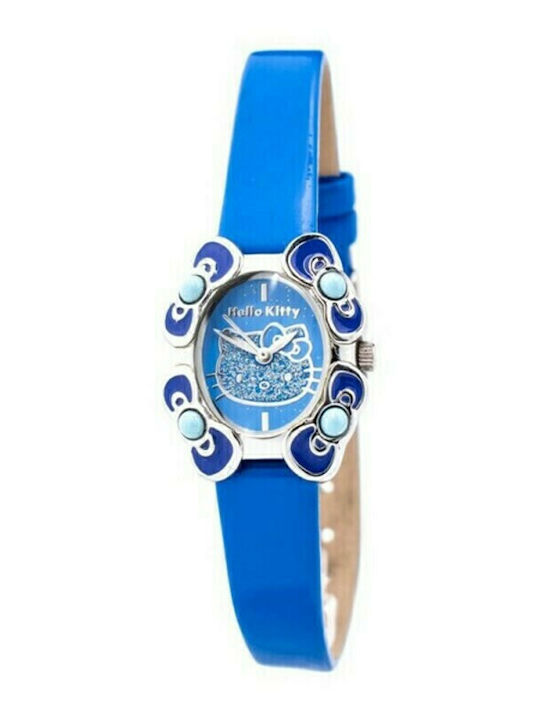 Hello Kitty Kinder-Analoguhr mit Lederarmband Blau