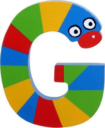 Tatiri Decorative Letter made of Wood G 5x0.5x7εκ.