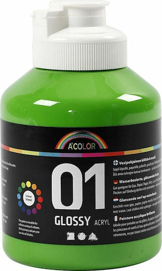 A' Color Glossy Set Culori Acrilice Pictură în culoarea Verde 01 Verde Deschis 500ml 1buc