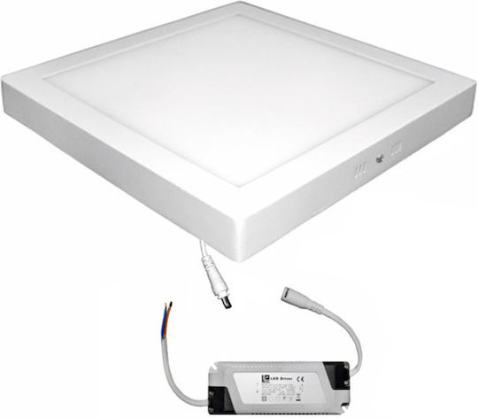Adeleq Τετράγωνο Εξωτερικό LED Panel 25W με Φυσικό Λευκό Φως 4000K 30x30εκ.