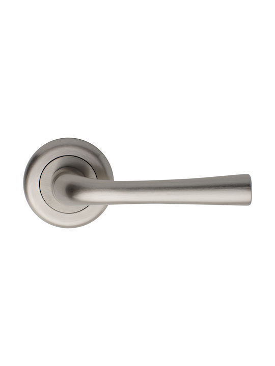 Zogometal Lever Front Door with Rosette Left 201 201 with Rosette Nickel