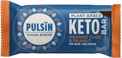 Pulsin Plant Based Keto Protein Bar with Orange Chocolate Peanut Flavour 50g