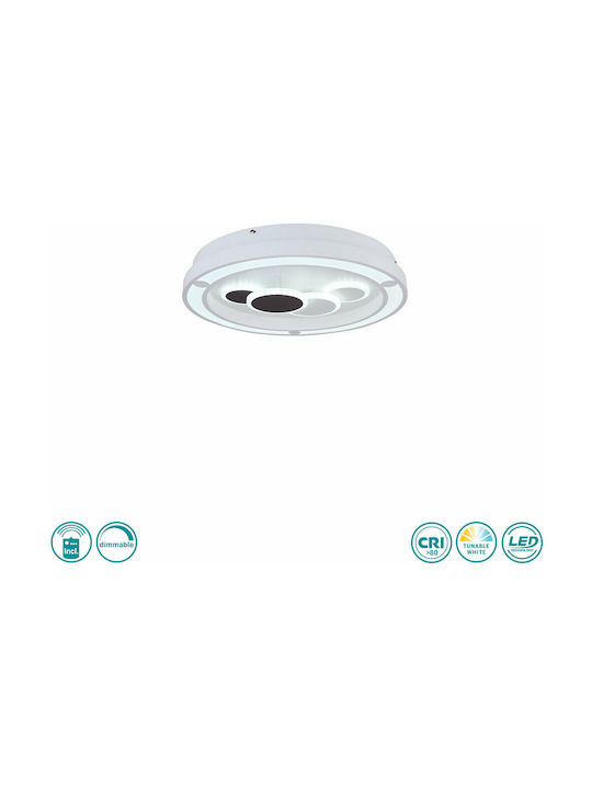 Globo Lighting Kolli Μοντέρνα Μεταλλική Πλαφονιέρα Οροφής με Ενσωματωμένο LED σε Λευκό χρώμα