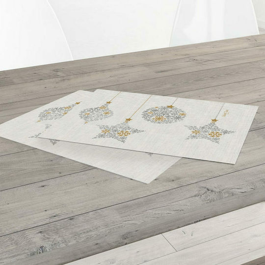 Saint Clair 3009 Set Christmas Placemats Plastic Gray L33xW45cm. 6pcs