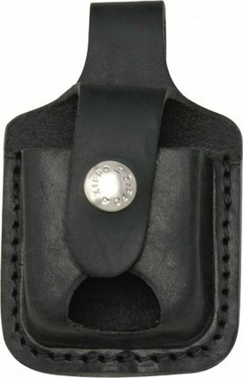 Zippo Schwarzes Leder, das in einen Gürtel passt Feuerzeugkoffer