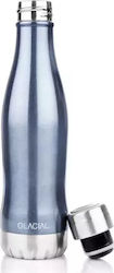 Glacial Metallic Thermos Bottle Light Blue 400ml Blue