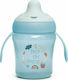 Suavinex Into the Forest Lern-Trinkflasche Kunststoff mit Griffen Blau für 6m+m+ 200ml