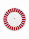 PiP Studio Love Birds Stripes Plate Shallow made of Porcelain Red-Pink with Diameter 26.5cm