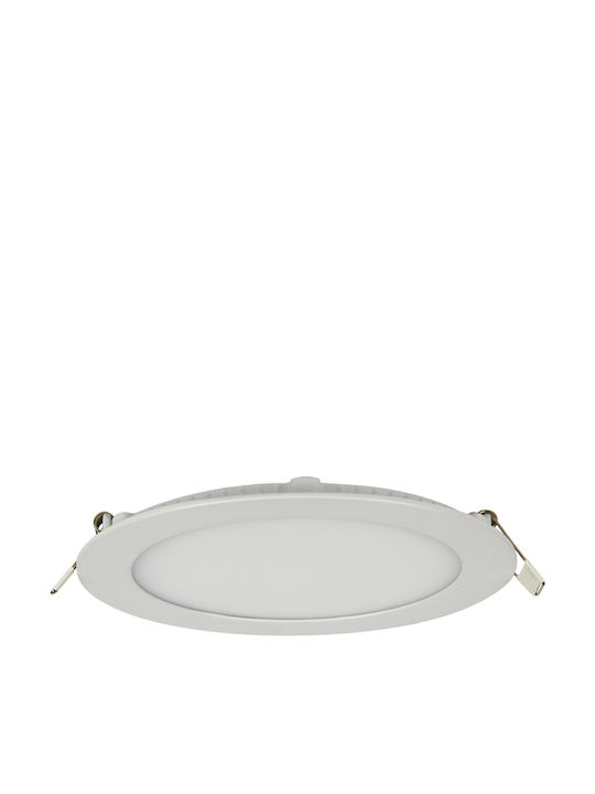 VK Lighting VK/04049/W/C Round Recessed LED Panel 15W with Natural White Light 20x20cm