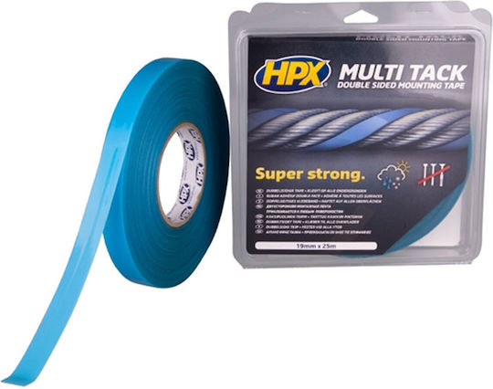 HPX Multi Tack Ημιδιάφανη Αυτοκόλλητη Ταινία Διπλής Όψης Πολύχρωμη 5mx12mm