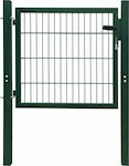 vidaXL Metal Fence Gate in Green Color 1.3x1.06m