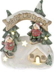 Iliadis Christmas Illuminated Decorative Ceramic House with Battery 35x30x16cm.