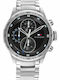 Tommy Hilfiger Trent Ανδρικό Ρολόι 44mm Χρονογράφος Μπαταρίας με Ασημί Μεταλλικό Μπρασελέ