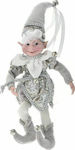 Iliadis Christmas Fabric Elf Figure Silver 30cm