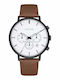s.Oliver Men's Watch 44mm Battery with Brown Leather Strap