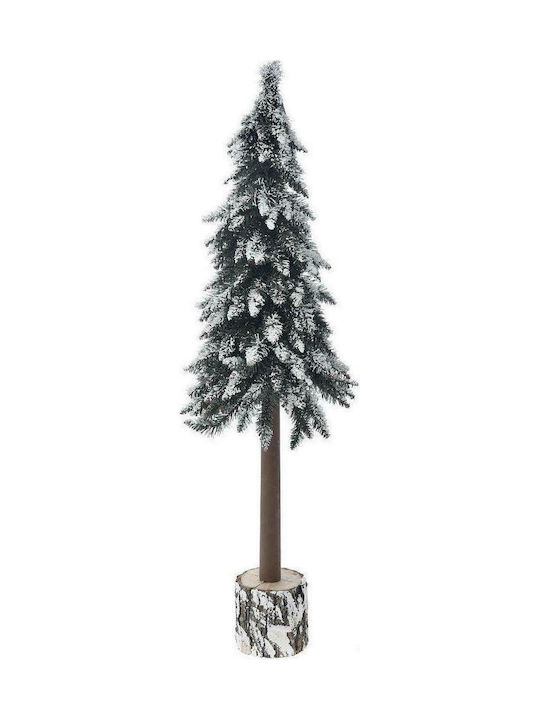 Χριστουγεννιάτικο Δέντρο Πράσινο Χιονισμένο Slim 120εκ