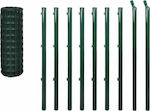 vidaXL Wire Fencing Set Green 1x10m