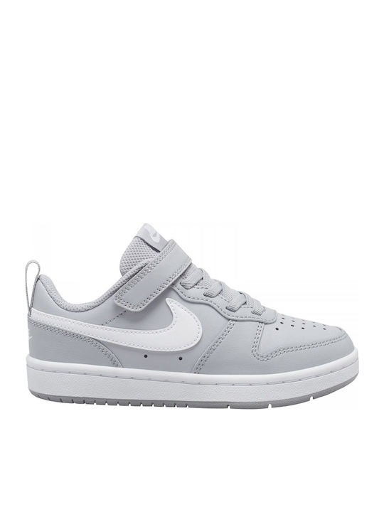 Court Borough Low 2 Kids Sports Shoes with Hoop & Loop Closure Gray