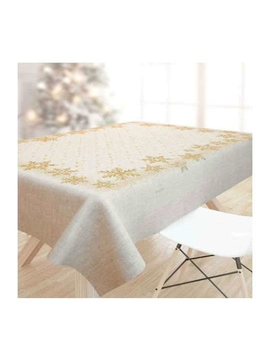 Saint Clair Christmas Stain-resistant Tablecloth Fabric White L220xW145cm.