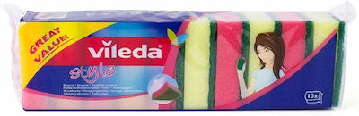 Vileda Kitchen Sponge for Dishes Multicolour Style 10pcs