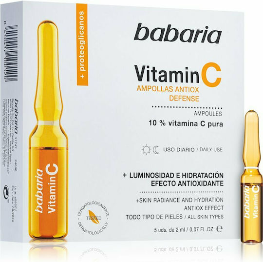 Babaria Serum Vitamina C Pentru Fata cu Vitamina C Pentru Detoxifiere și Strălucire 5x2ml