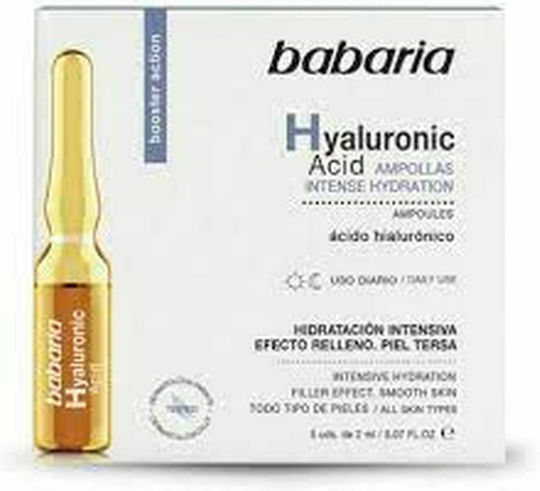 Babaria Serum Enidratant și Anti-îmbătrânire pentru Față cu Acid Hialuronic pentru Strălucire și Tonifiere 5x2ml
