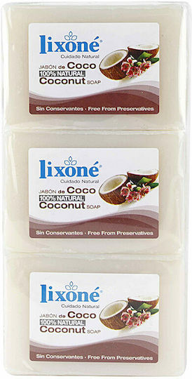 Lixone Cosmetica 100% Natural Coconut Soap Baton de săpun pentru Corpul 3x125gr