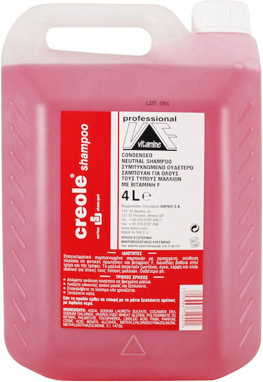 Dafnis Creole Professional Vitamin F Σαμπουάν Αναδόμησης/Θρέψης για Όλους τους Τύπους Μαλλιών 4000ml