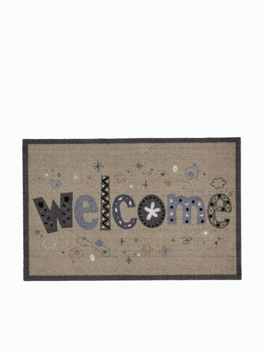 Sdim Carpet with Non-Slip Underside Doormat 417 Welcome Fancy 40x60cm