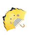 Kinder Regenschirm Gebogener Handgriff JIPILI 3D Μέλισσα Gelb