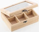 TakeTokio Wooden Tea Box with Lid Brown 21x16x7cm