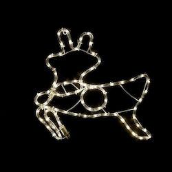 Aca Christmas Plastic Rope Light in Shape Reindeer White 49x47x49cm