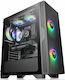 Thermaltake Versa T25 TG Gaming Midi Tower Κουτί Υπολογιστή με Πλαϊνό Παράθυρο Μαύρο
