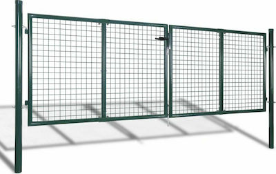 vidaXL Metallic Garden Gate Green 1.75x3.06m