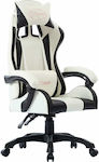 vidaXL Racing Artificial Leather Gaming Chair White