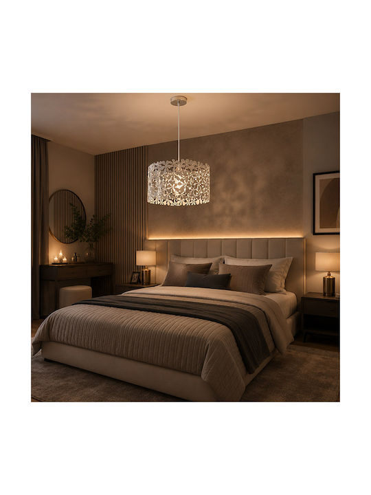 Elmark Chester Pendant Light White with Socket E27 35x350cm