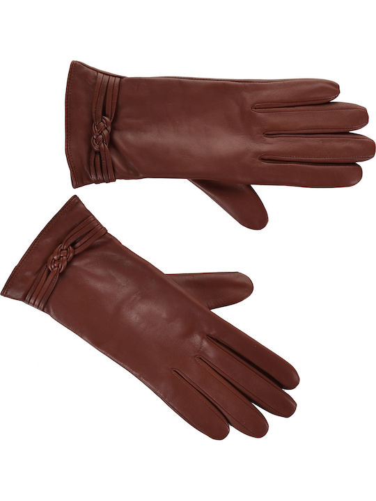 Guy Laroche Women's Leather Gloves Brown 98876