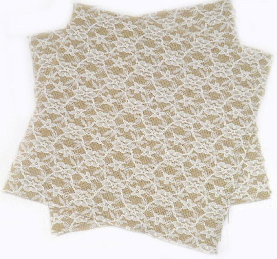 Material für Hochzeitsgeschenke Leinen Taschentuch mit Spitze Quadrat 28x28cm 50Stück