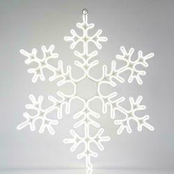 Eurolamp Christmas Plastic Outdoor Illuminated Flake Figure White Electric with Light Tube 79x12x12cm